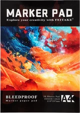 FEITAKE Marker Paper Pad Sketchbook Bleedproof for Alcohol Markers 120Lb/200Gsm