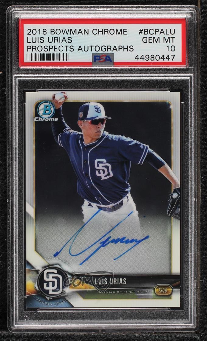 2018 Bowman BOWMAN CHROME PROSPECTS AUTOGRAPHS #BCPALU Luis Urias front