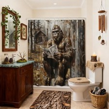 Funny Shower Curtain with Hooks, Gorilla-Like Forest 70"W x 70"L Pack of 1