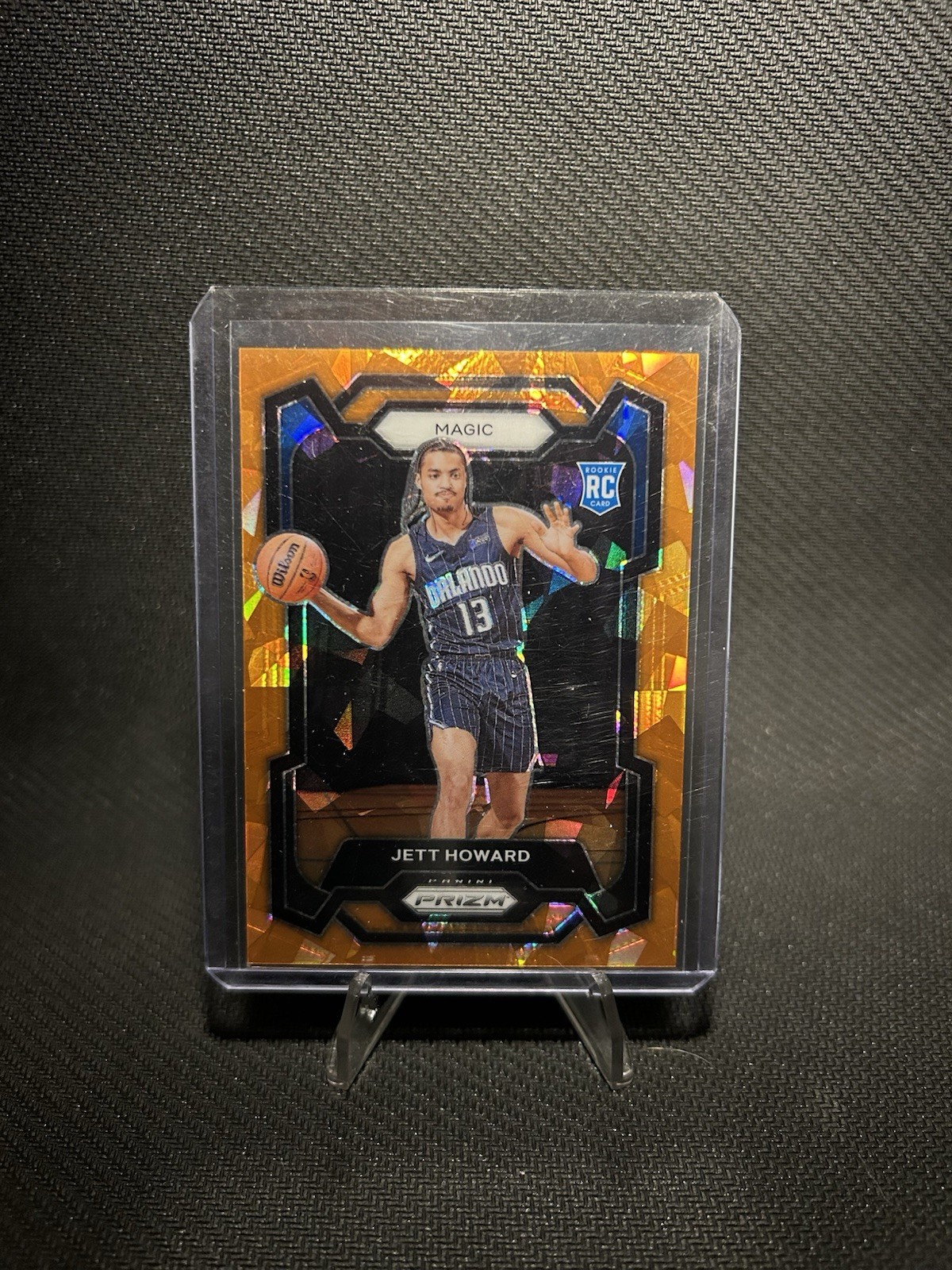 Jett Howard 2023-24 Panini Prizm Prizms Orange Ice #132 RC Orlando Magic