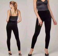 Spanx Velvet Women's Leggings Sz XL Black Shaping High Waisted Holiday Party
