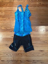 ZOOT Performance Triathlon Racerback Bra Top Padded Shorts Lot Women M