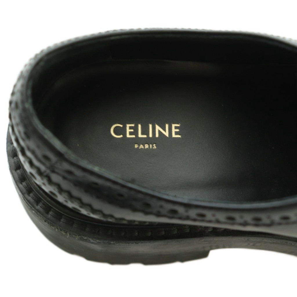 CELINE Flat Shoes Women's Size 36.5 Black Leather image 7