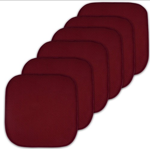 2er-Pack Memory Foam rutschfeste Stuhl/Sitz 16" x 16" Kissenauflage (Wein Burgund) - Bild 1 von 5