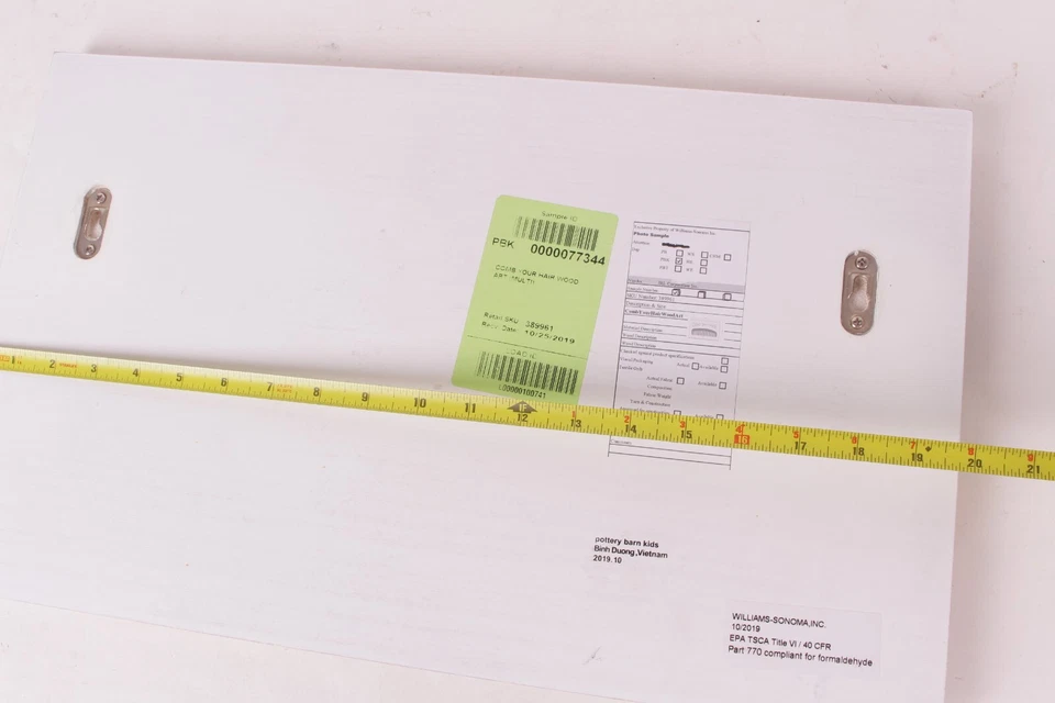 Placa de madeira Pottery Barn Kids Penteie seu cabelo, placa, cinza - Imagem 3 de 4