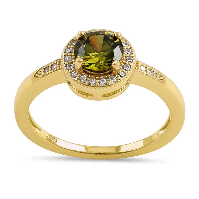 14K Rose Gold Plated 1.80Ct Lab Created Elegant Halo Peridot Ring For Women's - Image 3 of 4