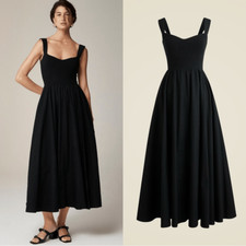 NWT J CREW Sweetheart tank dress with poplin skirt in black size XXS