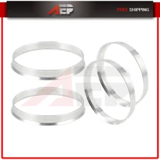 4 pcs ID-72.6 to OD-74.1 mm Wheel Hub Centric Rings Aluminium Silver