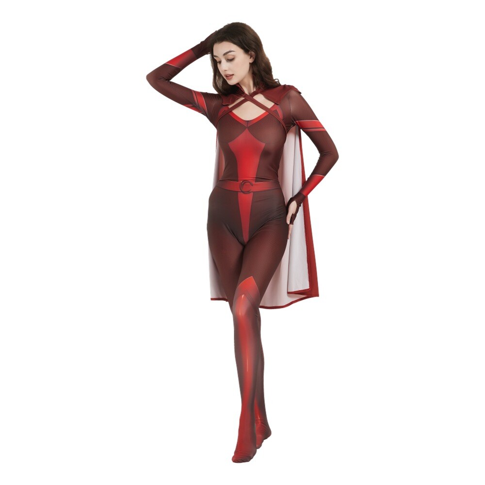 Disfraz de cosplay carmesí para mujer The Boys traje mono capa