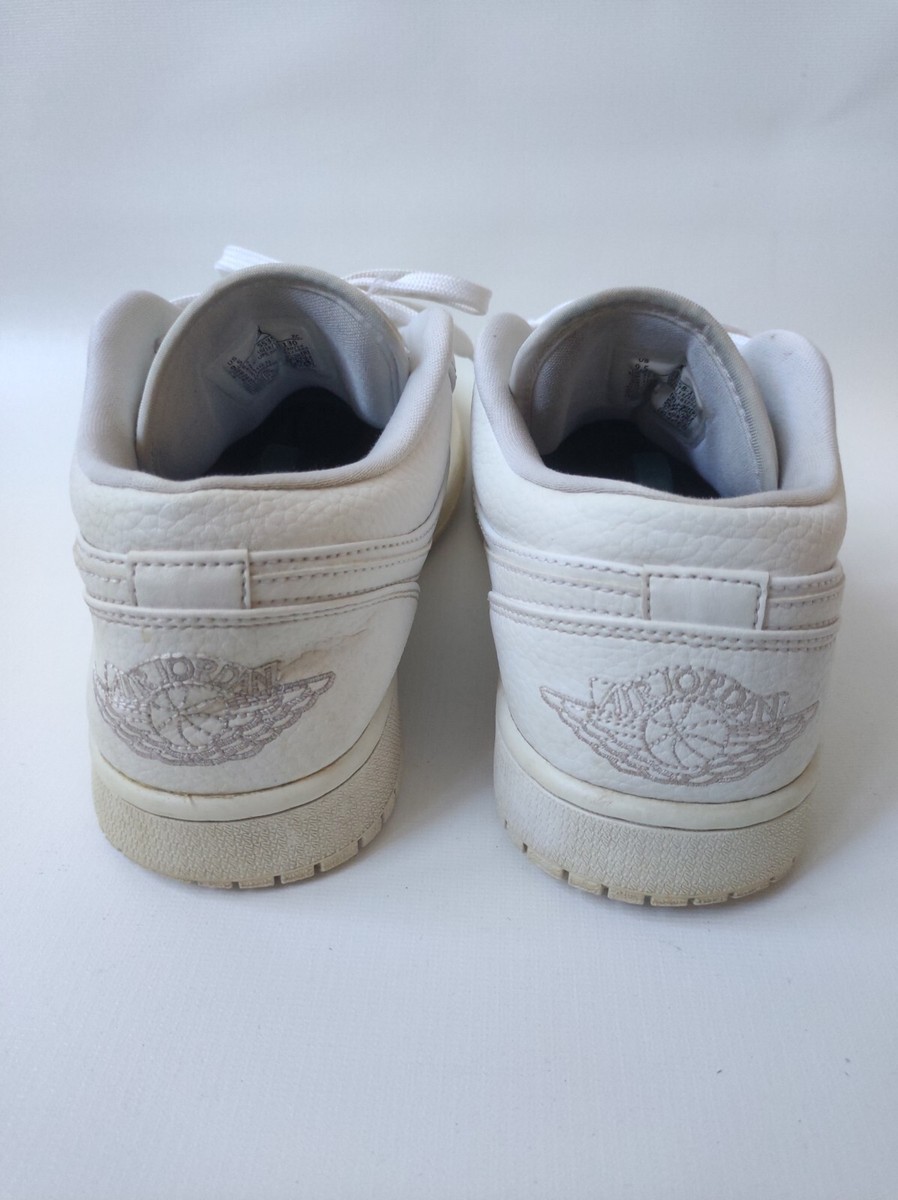Nike Air Jordan 1 Low Triple White Tumbled Leather 553558