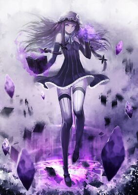 Anime touhou patchouli knowledge long hair crystal  Custom Playmat Mat Pad