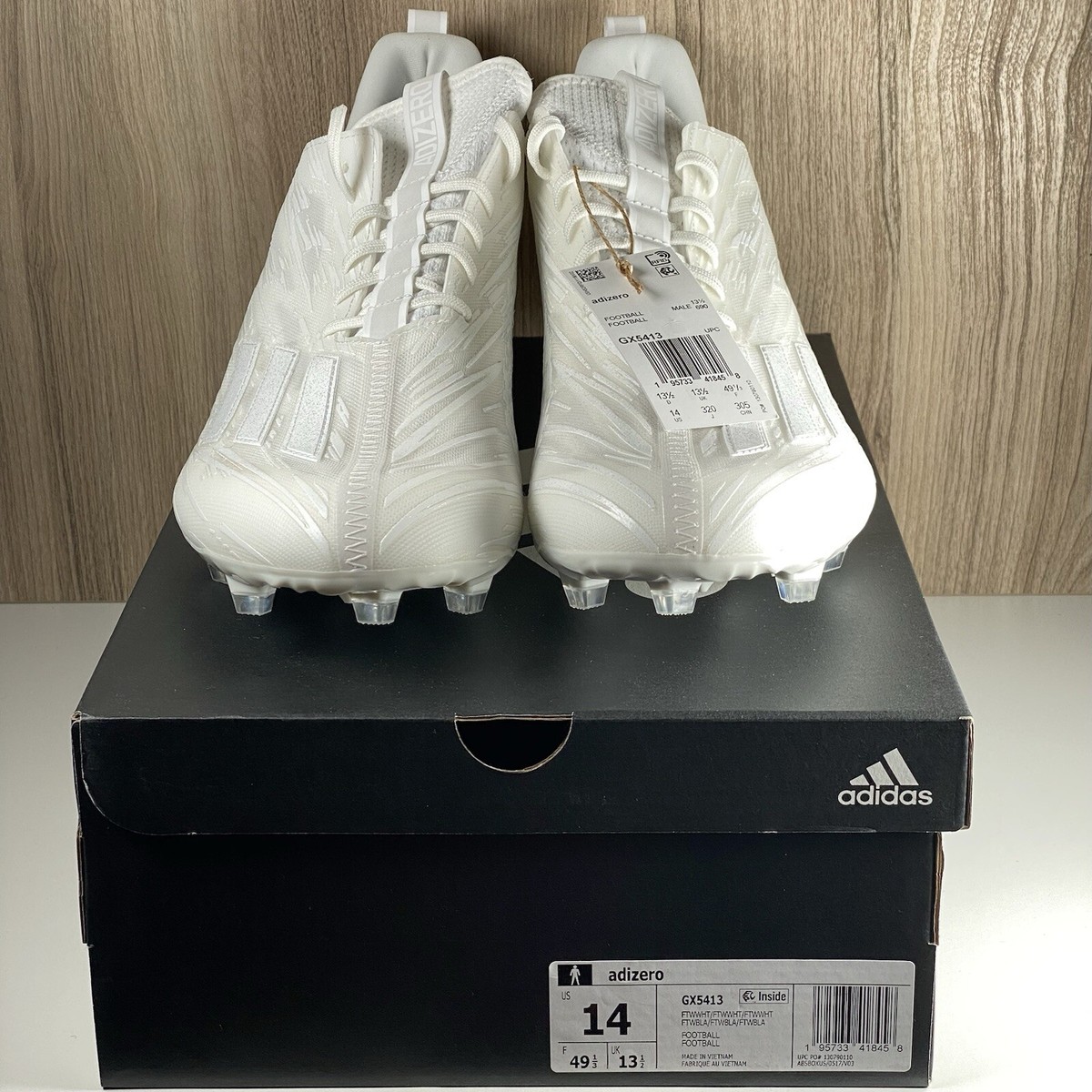 Adidas ADIZERO 12.0 Football Cleats Triple White Iridescent GX5413