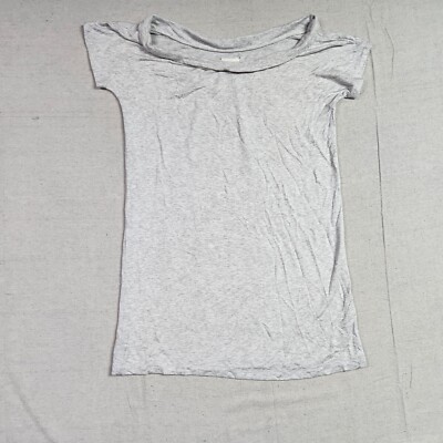 Lou & Grey Jersey T-Shirt Dress Womens Medium Gray Cowl Neck Short Sleeve |  eBay