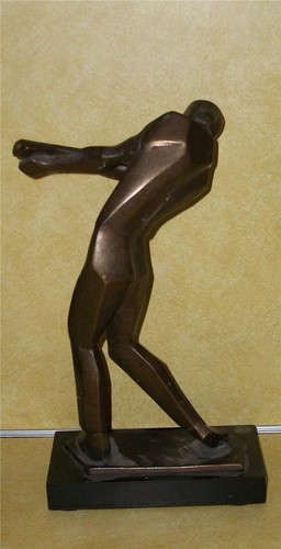 MCM SPI SAN PACIFIC INTERNATIONAL BRONZE GOLFER GOLF GOLFING STATUE ART DECO MAN - Picture 3 of 7