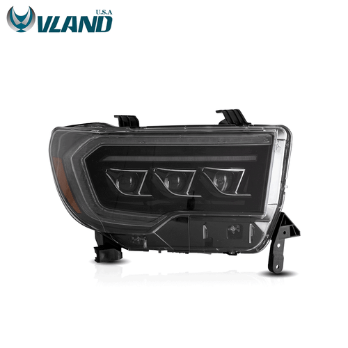 For 07-13 Toyota 08-17 Sequoia TRD Signal Full LED Headlights w/Sequential+Bulbs - Picture 3 of 10