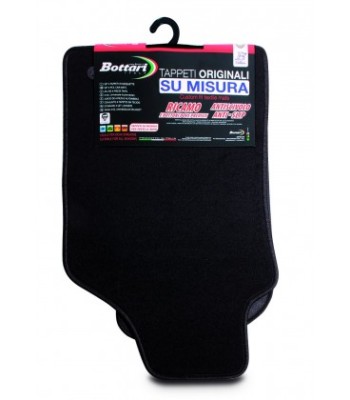 Set Tappeti Auto VW - Volkswagen Golf 7 VII - Moquette Nero Con Rinforzo Battitacco E Velcro Di Fissaggio Ricamato