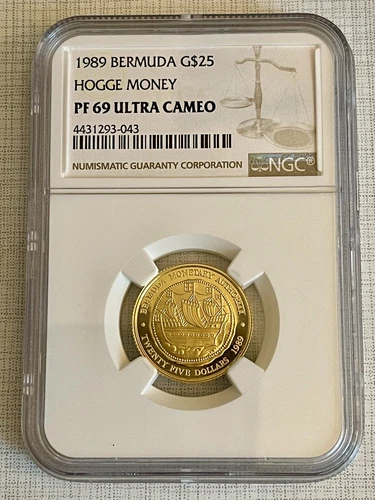 Bermuda 1989 Hogge Money $25 Gold NGC PF69 ULTRA CAMEO SKU# 6049