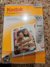 Kodak Premium Photo Paper Gloss 4" x 6" 100ct, Instant Dry, NEW Sealed