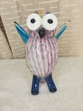 Art glass Owl Figurine 7 1/2" Tall Murano 