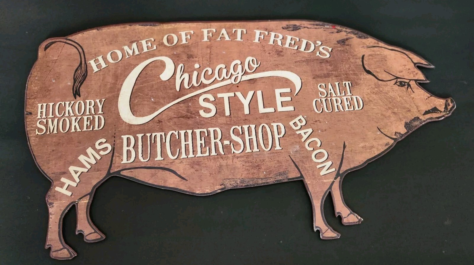 Pig Bacon Metal Sign Vintage Style Farmhouse Decor