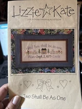 New Lizzie Kate TWO SHALL BE AS ONE Cross Stitch Pattern Chart