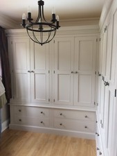Wardrobe - Painted corner robe with fluting detail - 8 door 8 drawer