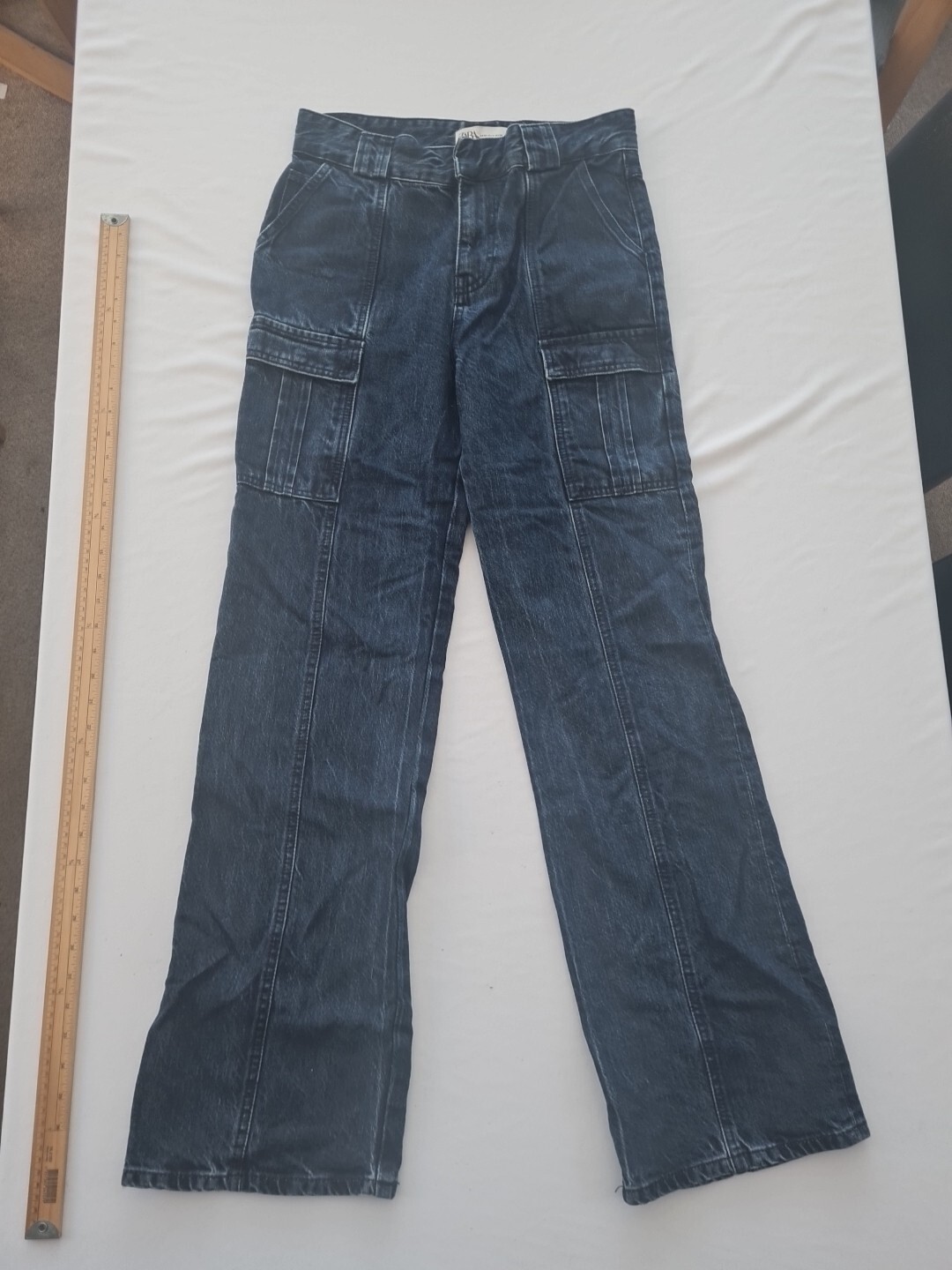 Jeans de mujer Zara talla 8 azul bolsillos con cremallera 1682