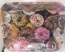 Doughnuts Metal Rolling Tray 14x11" RAW Rolling Papers Tray With Free Shipping