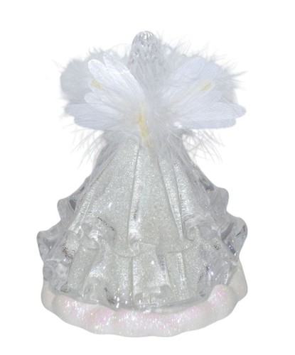 Fiber Optic Acrylic Angel Figurine Color Changing Lights Feather Wings - Picture 13 of 15