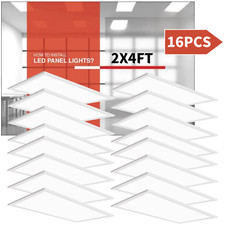 2x4 LED Flat Panel Light,75W 8400 LM Drop Ceiling Light Fixture,Commercial Light