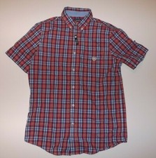 CHAPS Red White Blue Plaid Dress Shirt M Medium $50 NWT Mens Button Up