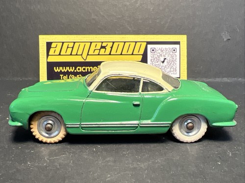 1960-64 Dinky Toys 187 VOLKSWAGEN KARMANN GHIA COUPE -Green/Cream - Original Box - Picture 2 of 19