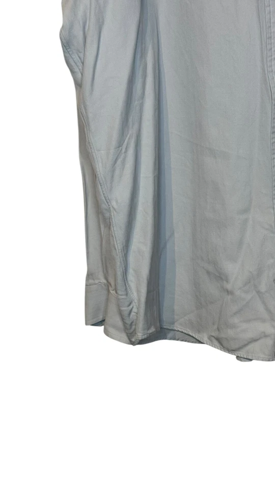 Camisa Daniel Cremieux Para Hombres Ajuste A Medida Mezcla Seda Abotonada Manga Larga Azul XL Foto 3 de 4