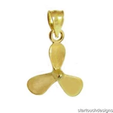 New 14k Gold Propeller Pendant