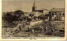 1915 Teilansicht der zerschossenen franz&ouml;sischen Ortschaft Essey *  WW1