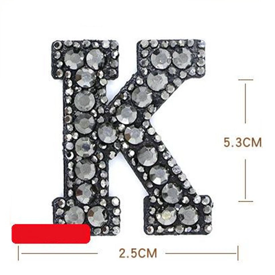 A-Z Rhinestone Alphabet Applique Iron On Letters Patch For DIY Clothing Badge - Image 3 of 4