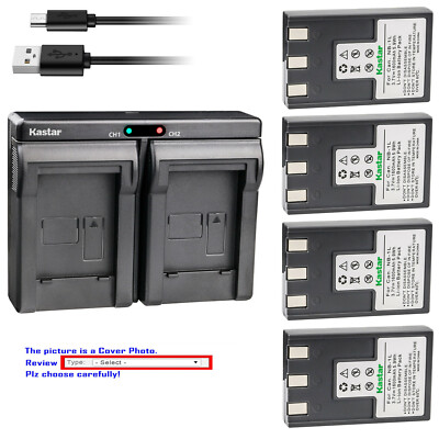 Kastar Battery Dual Charger for NB-1L NB-1LH CB-2L Canon Digital IXUS V2 Camera