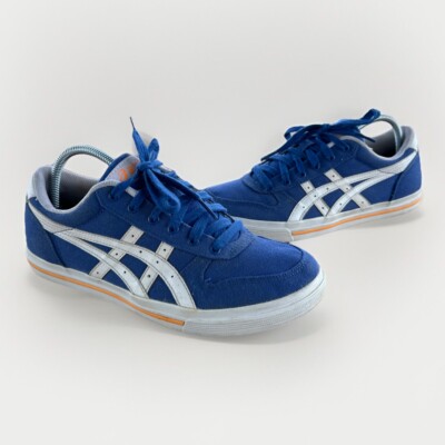 ASICS AARON Blue White Canvas Athletic Shoes Sneakers Men's