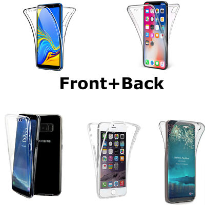 360 Grad Silikon Handy Schutz Hülle Tasche Transparent Full Cover TPU Rundum NEU
