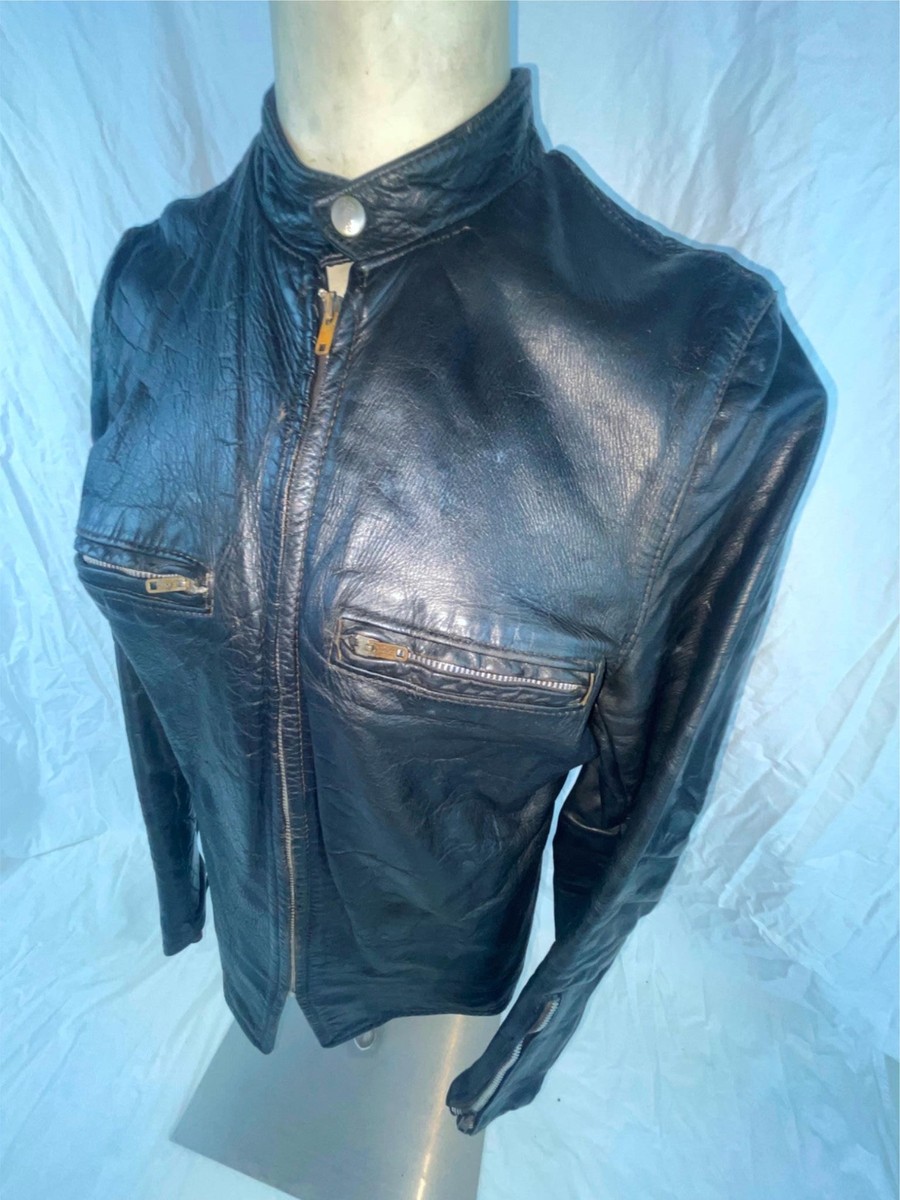 VTG 60S MENS 42 BUCO J-100 STEERHIDE LEATHER CAFE RACER MOTORCYCLE