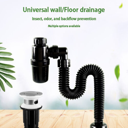 Waste Bathroom Basin Kitchen Sink Pipe Drain Hose Tube Anti Odor Bottle Trap 1pc - Picture 1 of 9