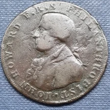 1794 British Conder Token Halfpenny Iohn (John) Howard Portsmouth Circ #63793