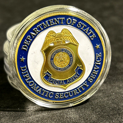 US Diplomatic Security Service DEPARTMENT OF STATE Gold Plated-Challenge Coin