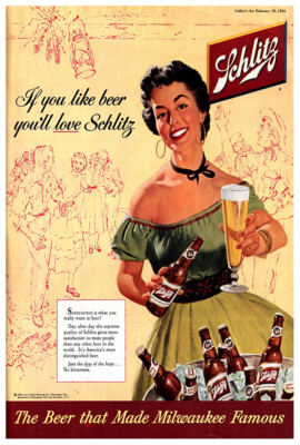 Schlitz Beer - Vintage Advertising Poster - Beer and Wine Print, Wall Art
