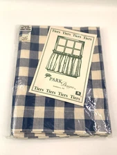 Park Designs York Blue Checkered Tiers One Pair 72" x 24" Farmhouse Rustic NIP