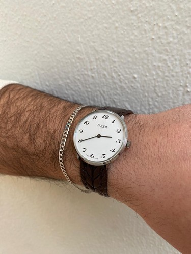 1970s Vintage Unisex Buler Mod.5501 5 Jewels Swiss Made 34mm Watch - Picture 3 of 13