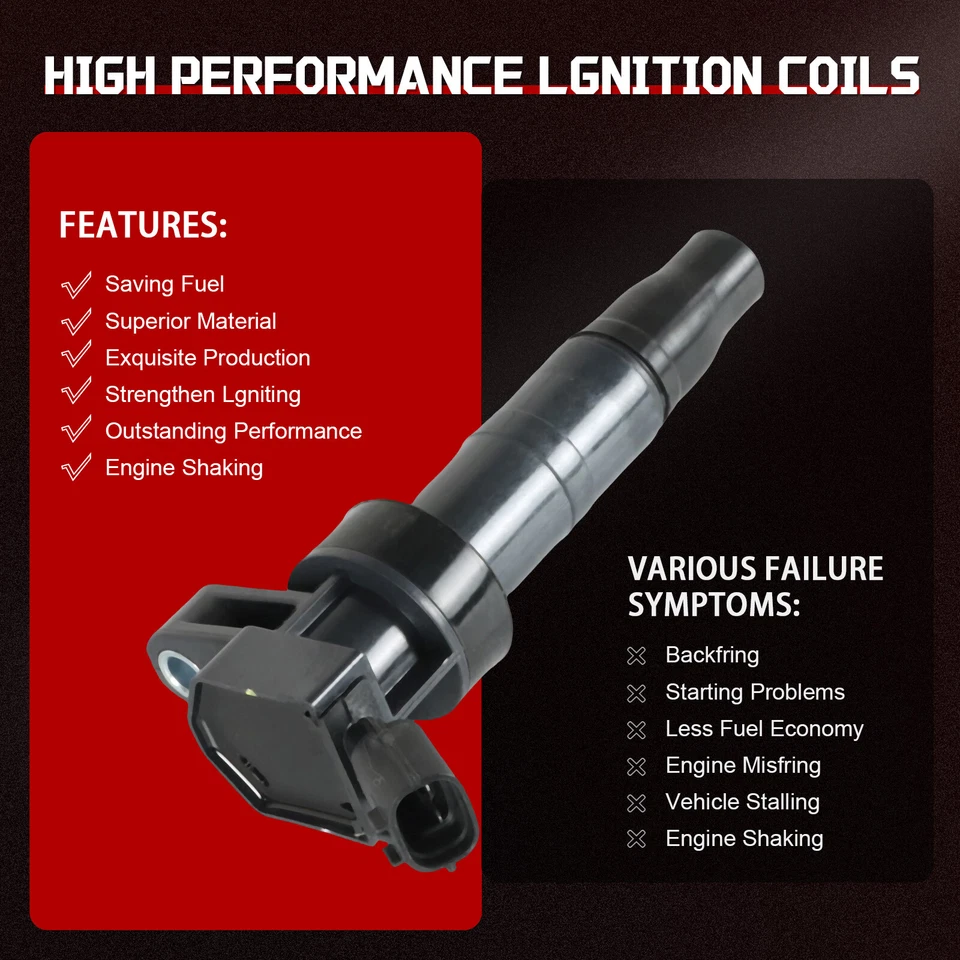 For Hyundai Santa Fe Sport 2.0L 2013-2015 Ignition Coil & Spark Plugs UF647 4pcs - Image 3 of 4