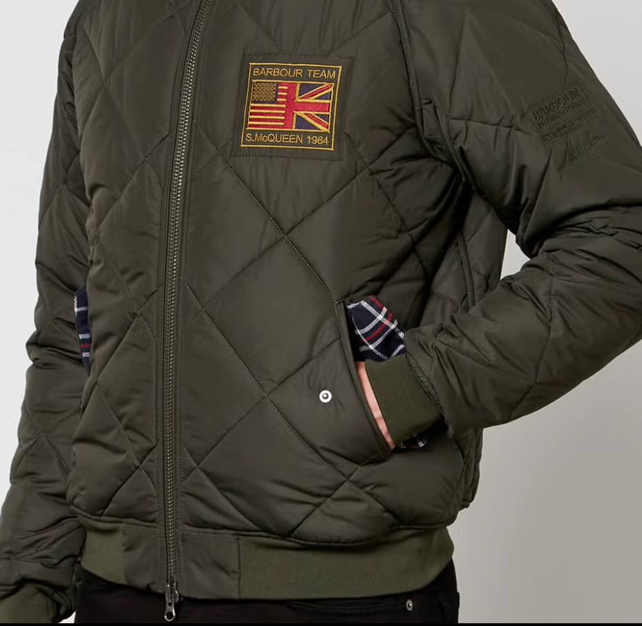 Sage ~ Barbour X Steve McQueen Merchant Bomber Quilted Sage ~ Barbour X Steve McQueen Merchant Bomber Quilted