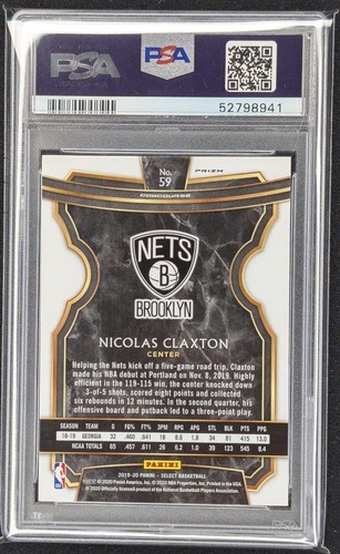 Nic Claxton - Select - Concourse - Tri-Color - 2019/20 RC Rookie PSA 10 - Picture 2 of 2
