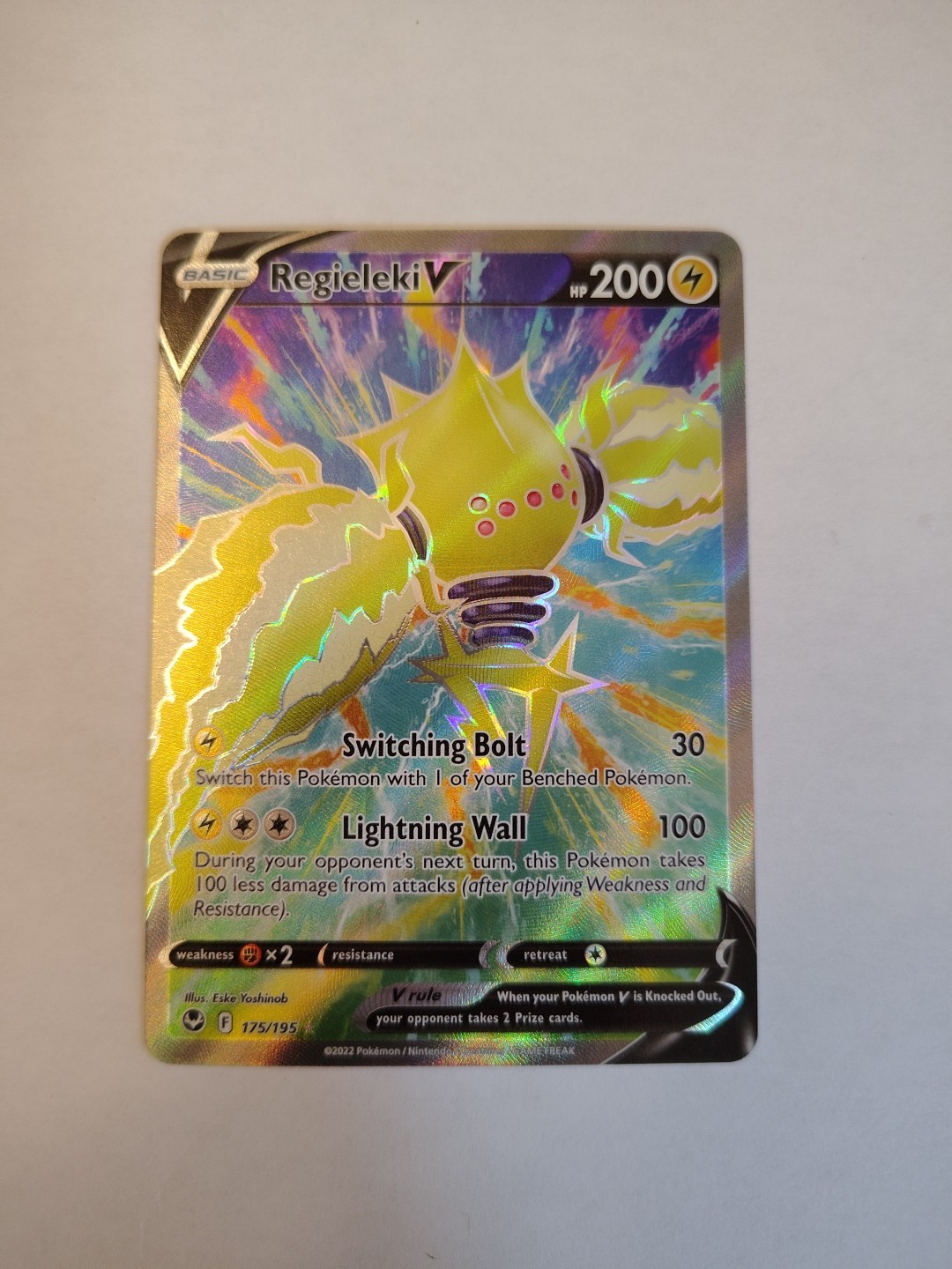 Pokemon TCG Regieleki V Full Art Silver Tempest 175/195 Holo Ultra Rare NM